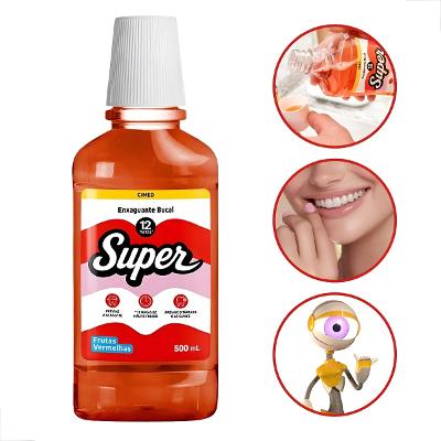 Enxaguante Bucal Frutas Vermelhas E Menta Super Cimed 500ml