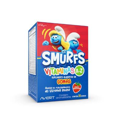Vitamina Smurfs A-Z Sabor Morango C/30 Gomas