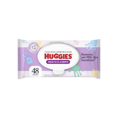 Kit Toalha Umedecida Huggies Rosto e Corpo 4 pacotes - 48 Unidades