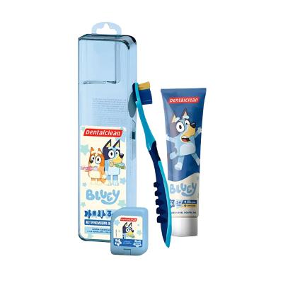 Dentalclean Escova +Fio Dental 20m +Gel Dental 50g Bluey