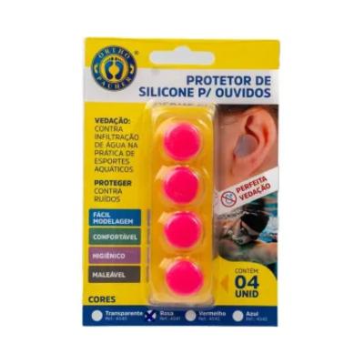 Protetor de Silicone para Ouvidos Rosa Ortho Pauher - 4 Unidades