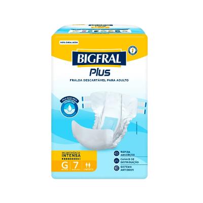 Fralda Bigfral Plus Adulto Tamanho G com 7 Unidades