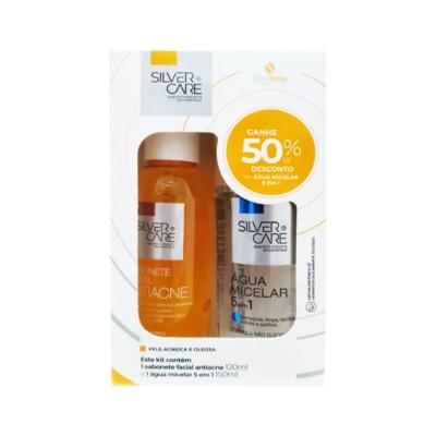 Kit Sabonete Líquido Silver Care Antiacne 120ml + Água Micelar 150ml