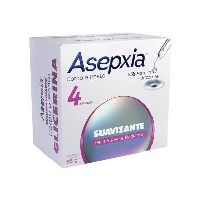 Sabonete Corporal Asepxia Suavizante 85g Pacote com 4 Unidades