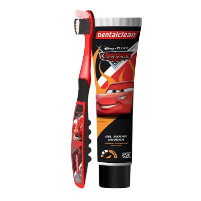 Gel Dental Infantil + Escova Macia com Ventosa Carros 50g - Pasta Sortida