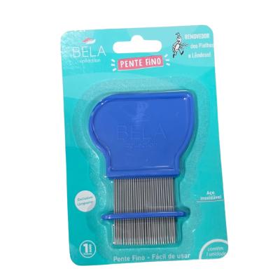 Pente Fino de Aço Inoxidável Para Piolhos e Lêndeas Bela Collection - Cores Variadas