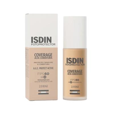 Protetor Solar Facial Isdin Fotoprotector Coverage Alta Cobertura 2.0 Cor Beige Fps60 30g