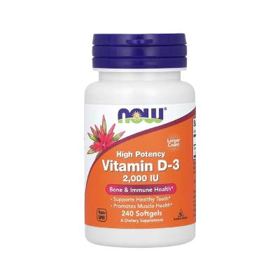 Vitamina D3 2.000Iu com 120 Cápsulas Gelatinosas Now Food