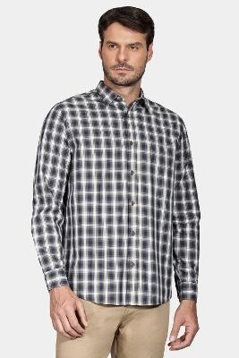 Camisa Aramis Manga Longa Regular Xadrez Azul
