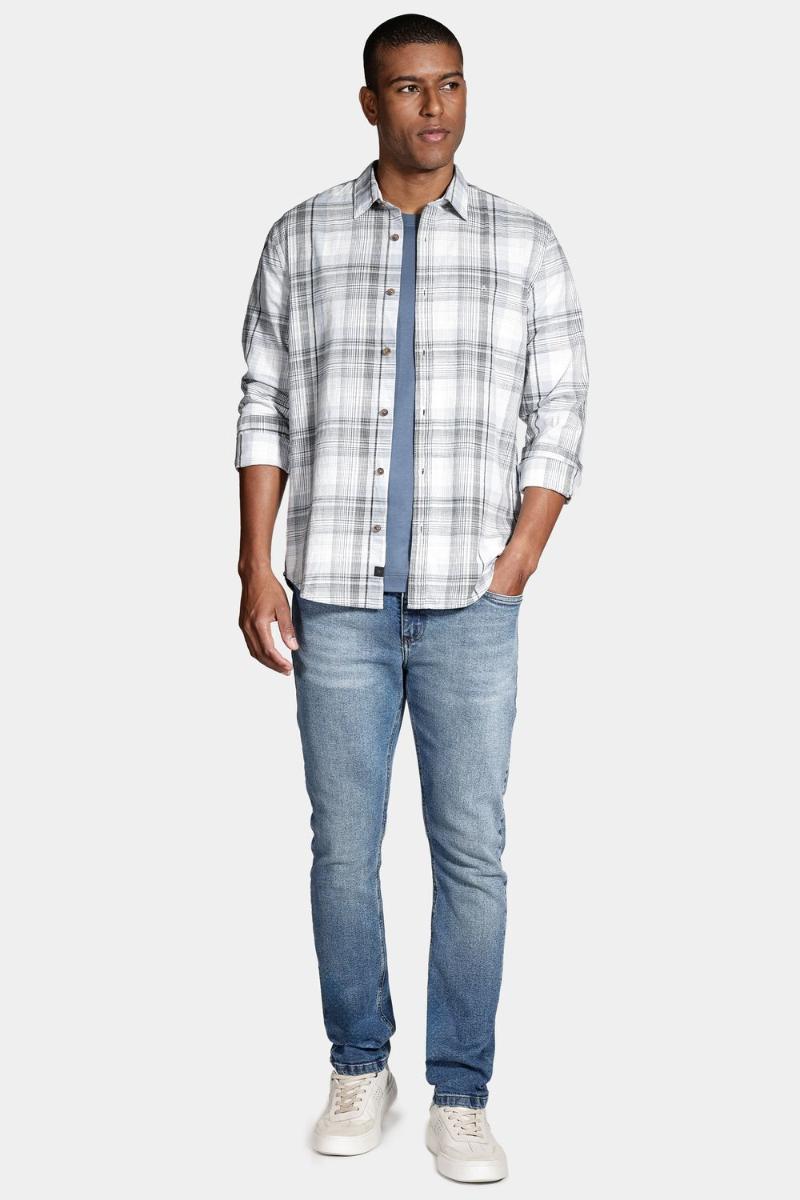 Camisa Aramis Manga Longa Regular Xadrez Branco - 2