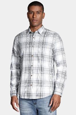 Camisa Aramis Manga Longa Regular Xadrez Branco
