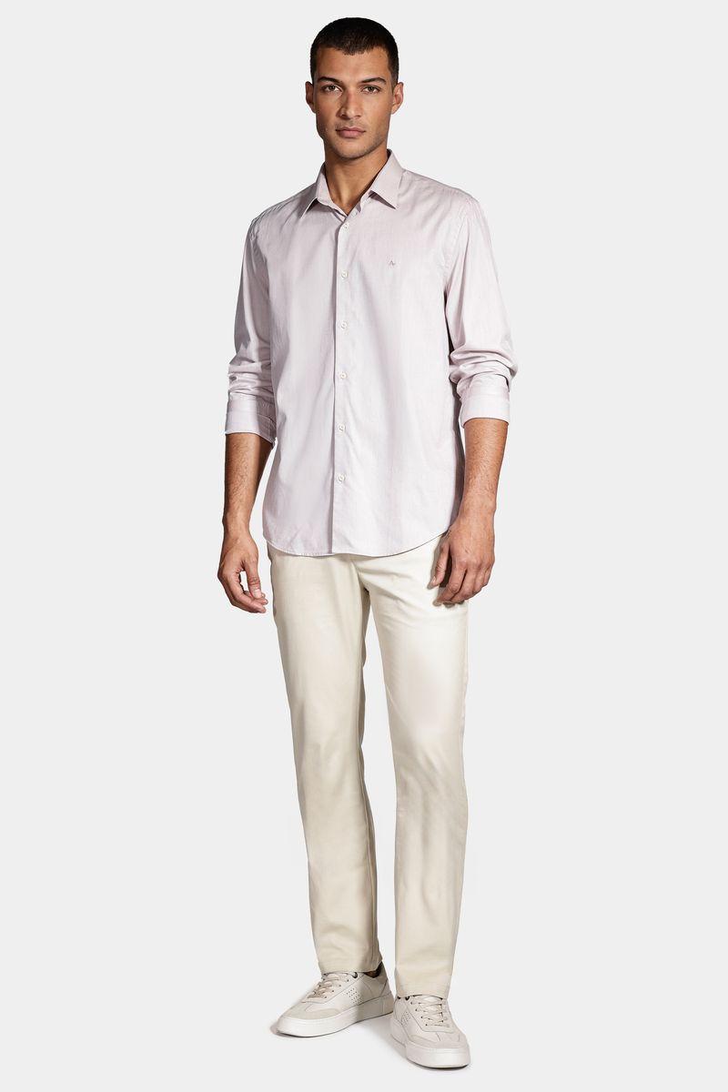 Camisa Aramis Manga Longa  Regular Algodão Egípcio Cáqui - 2