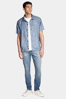 Camisa Aramis Manga Curta Regular Jeans em Liocel Azul Jeans - 2