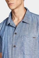 Camisa Aramis Manga Curta Regular Jeans em Liocel Azul Jeans - 3