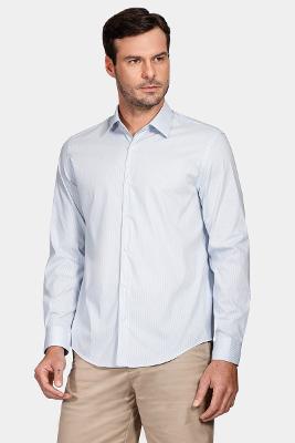 Camisa Aramis Manga Longa Regular Algodão Azul