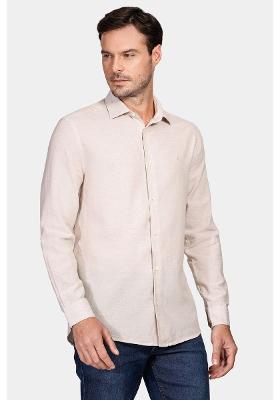 Camisa Aramis Regular Linho Com Algodão f Cáqui