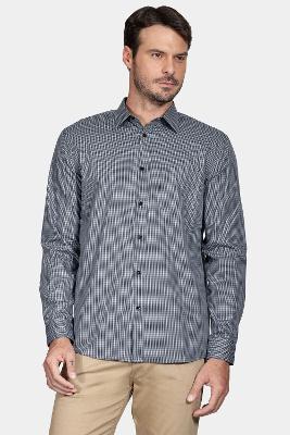 Camisa Aramis Manga Longa Regular Xadrez Marinho