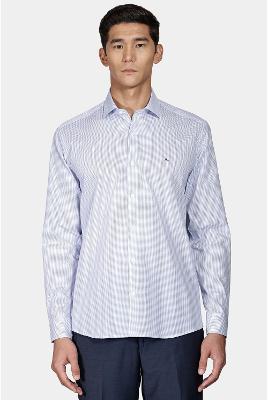 Camisa Aramis Manga Longa Slim Tricoline Xadrez Branco