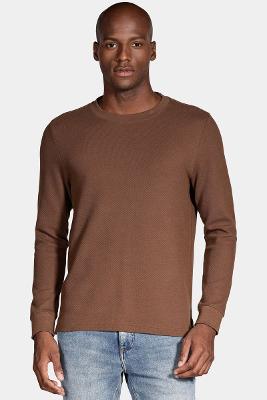 Camiseta Aramis Manga Longa Textura Marrom Café