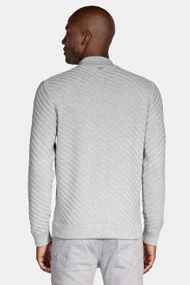 Tricot Aramis Manga Longa Gola Midi Cinza Mescla