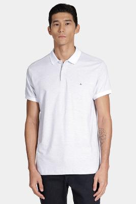 Polo Aramis Manga Curta Piquet Pontilhado Cinza Mescla