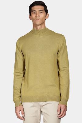 Tricot Aramis Manga Longa Gola Midi Viscose Verde Alga