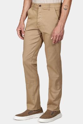 Calça Aramis Chino Slim Maquinetada Cáqui