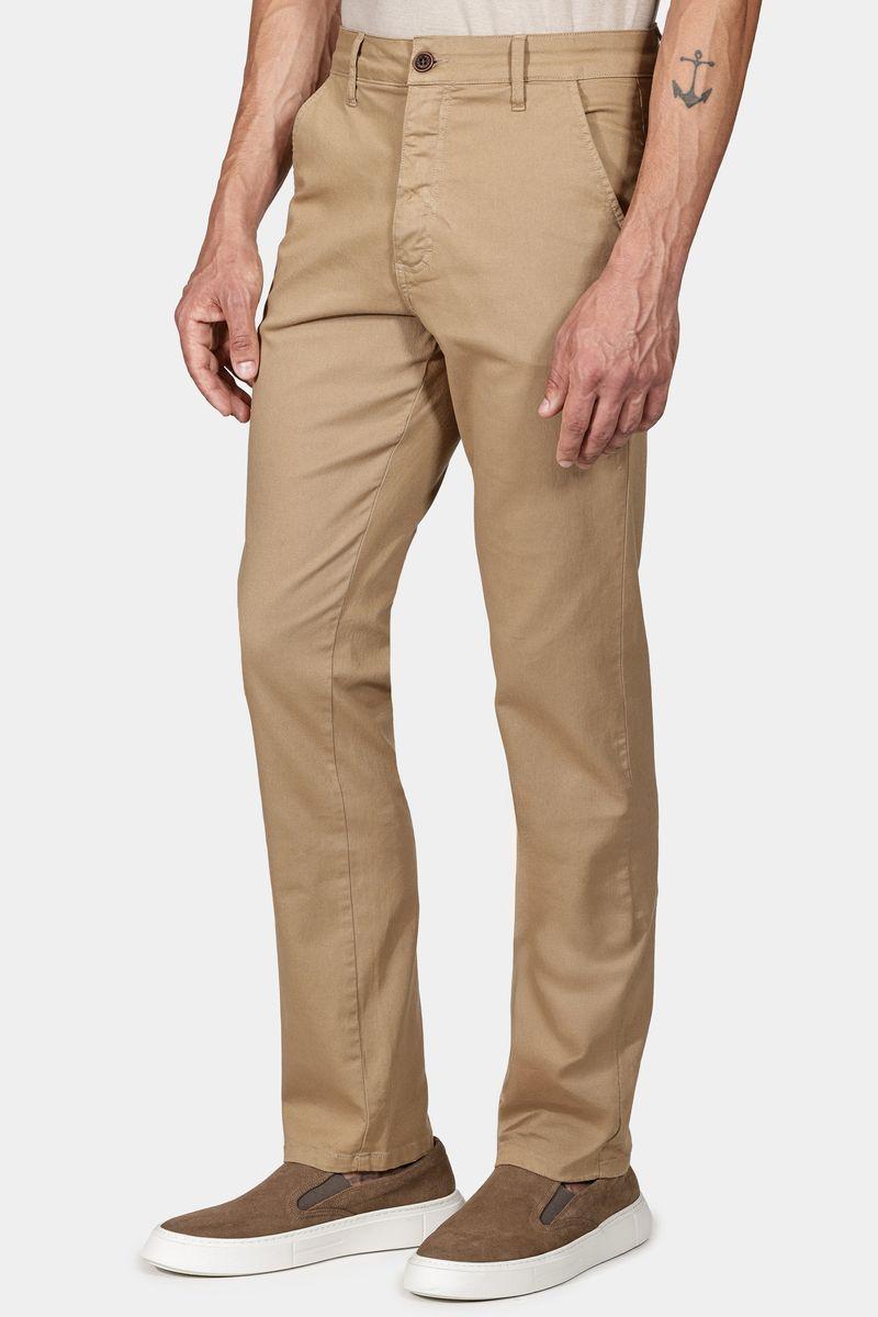 Calça Aramis Chino Slim Maquinetada Cáqui - 1