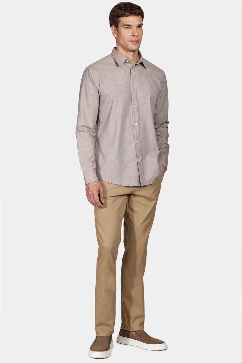 Calça Aramis Chino Slim Maquinetada Cáqui - 2