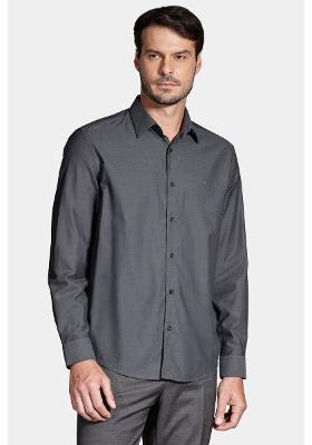 Camisa Aramis Manga Longa  Regular Algodão Egípcio Grafite