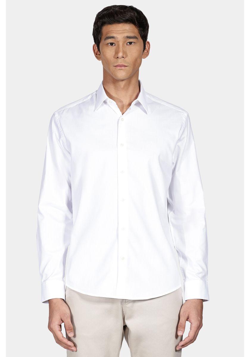 Camisa Aramis Manga Longa  Regular Algodão Egípcio Branco - 1