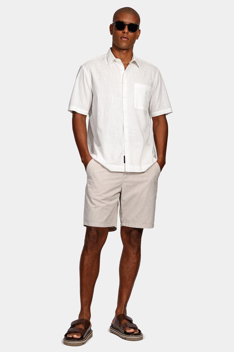 Camisa Aramis Manga Curta  Regular Flamê  Com Bolso Branco - 2