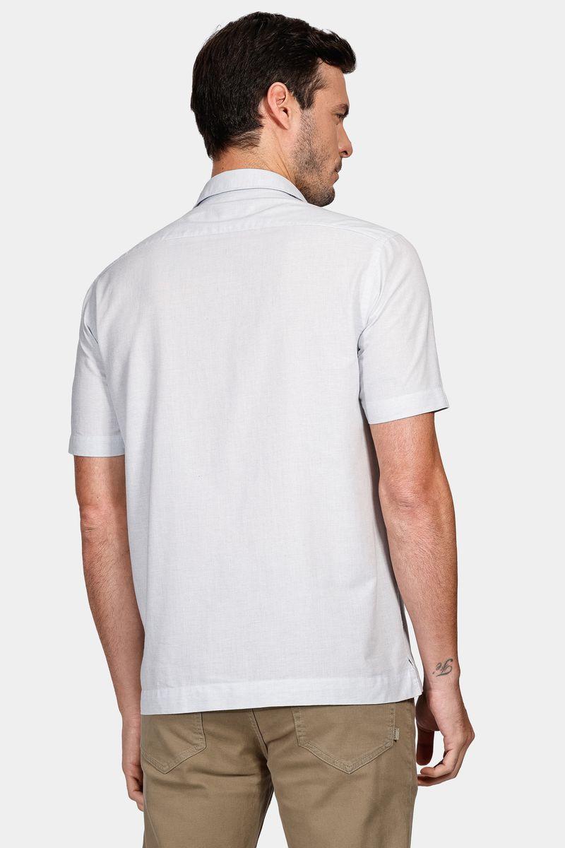 Camisa Aramis Regular Ampla Falso Liso Lt Blue Azul Claro - 4