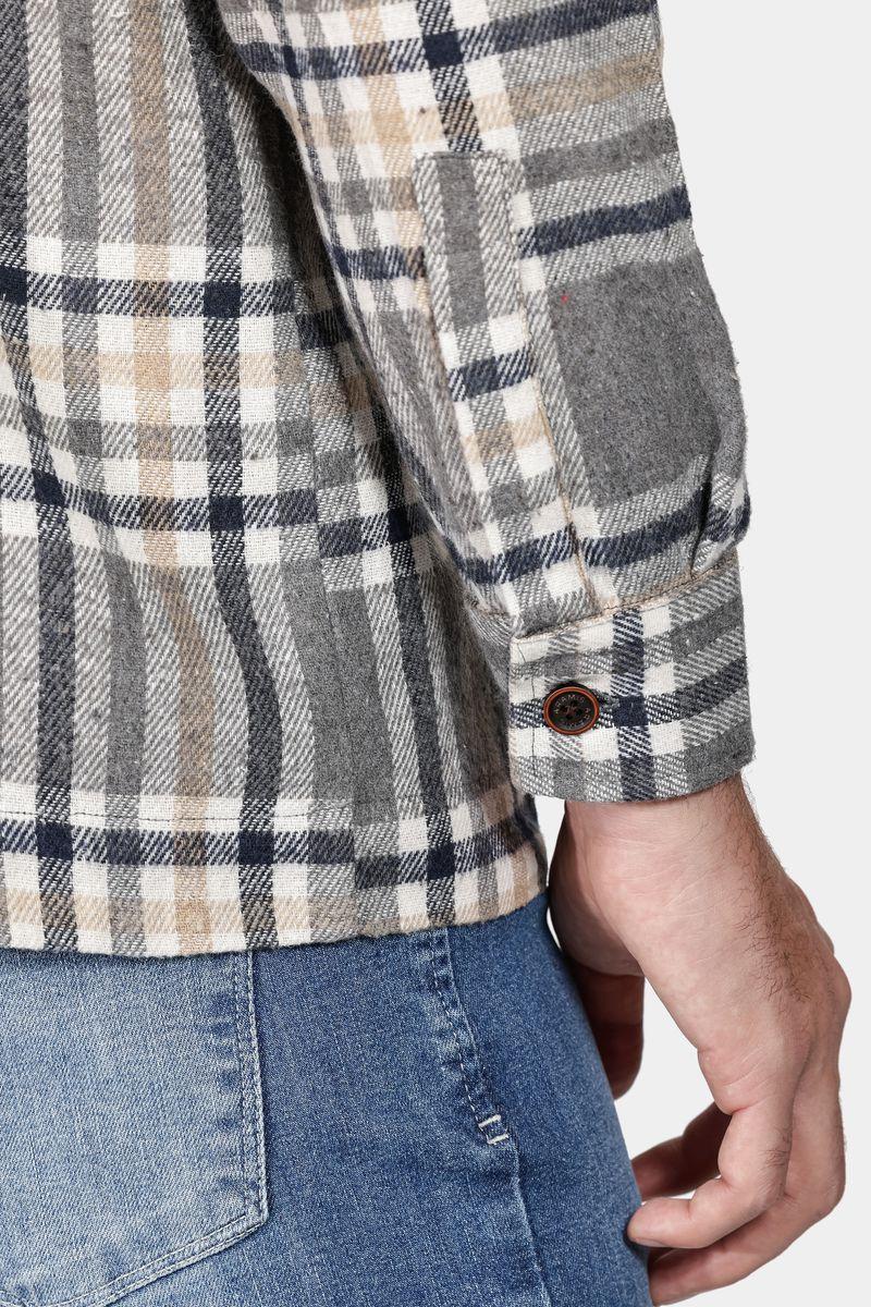 Camisa Aramis Overshirt Flanela Xadrez Cinza - 4