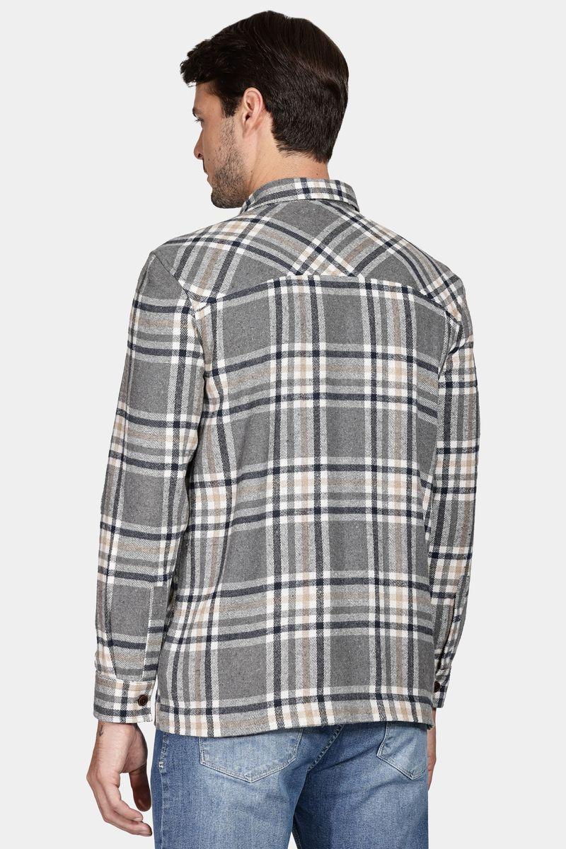 Camisa Aramis Overshirt Flanela Xadrez Cinza - 5