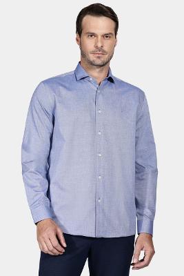 Camisa Aramis Manga Longa Cosmo Regular Oxford Azul