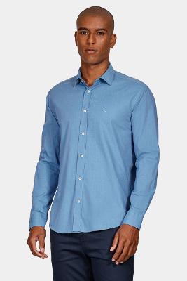 Camisa Aramis Manga Longa Cosmo Slim Fil a Fil Antilia Azul