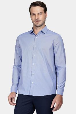 Camisa Aramis Manga Longa  Regular Tech Flex Falso Liso Azul