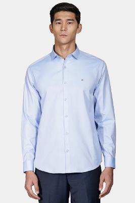 Camisa Aramis Regular Tricoline Lisa Azul Claro