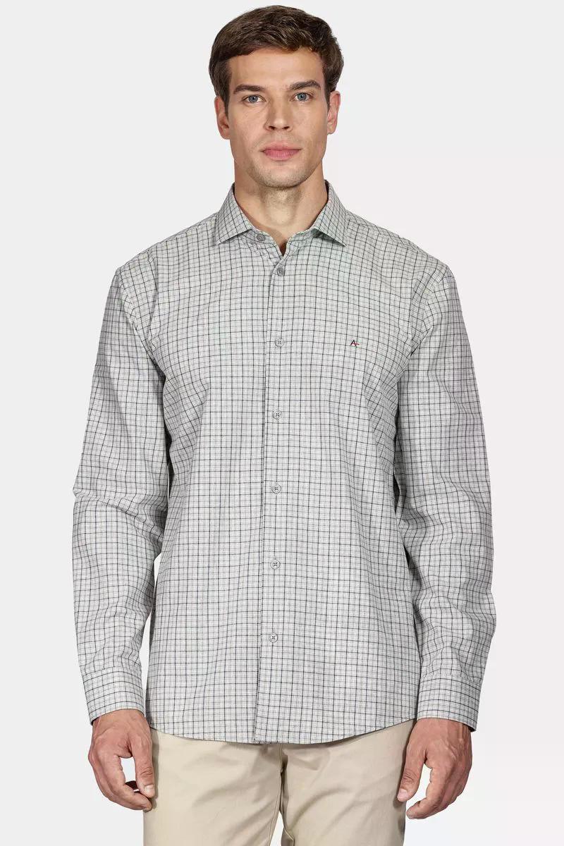 Camisa Aramis Regular Mescla Xadrez Cinza - 1