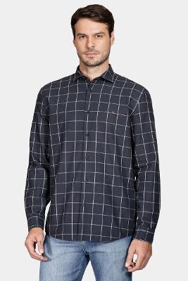 Camisa Aramis Regular Sarja Xadrez Marinho