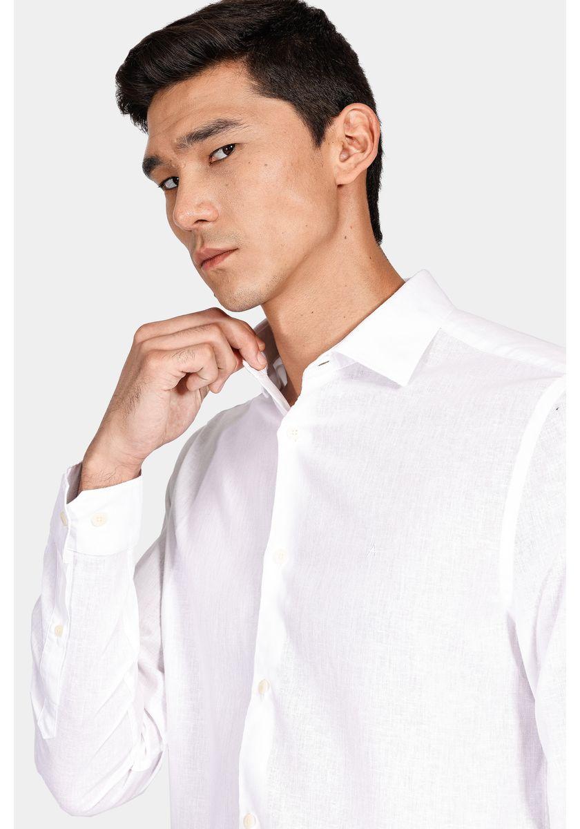 Camisa Aramis Regular Linho Com Algodão f Branco - 3
