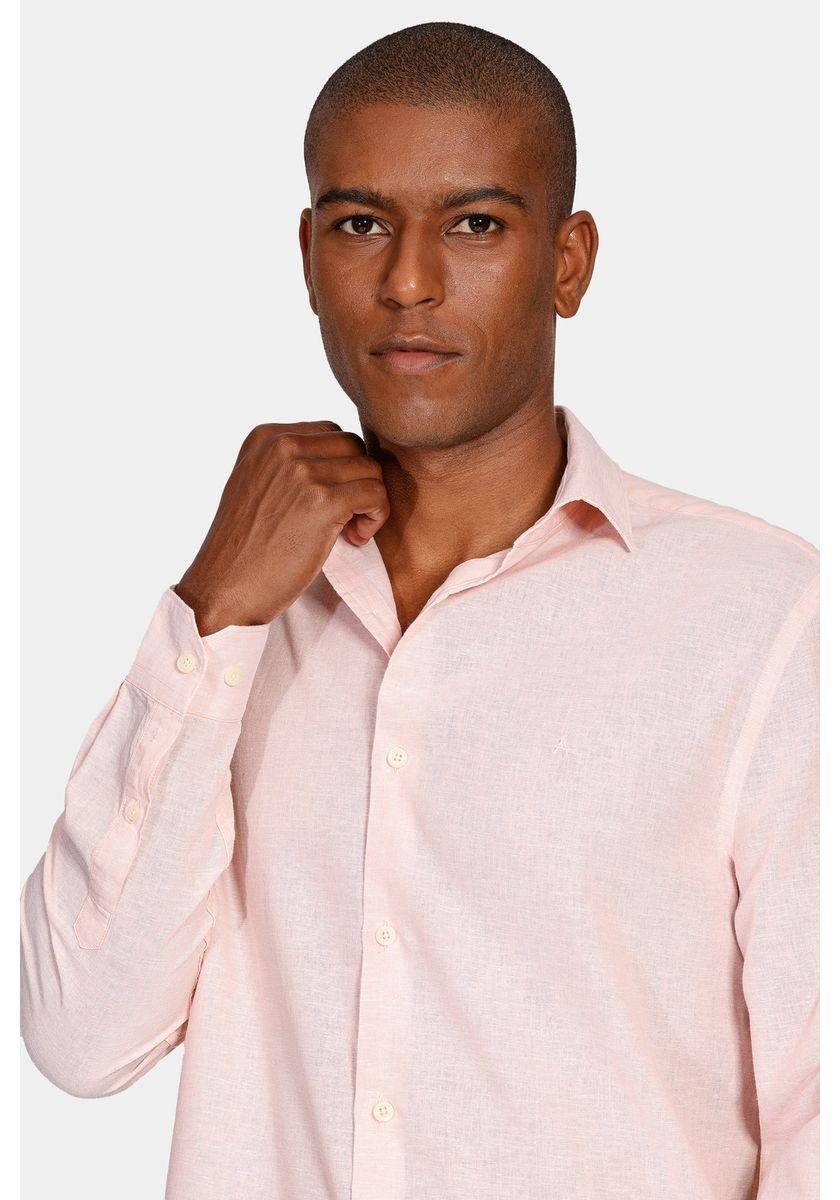 Camisa Aramis Regular Linho Com Algodão f Coral - 3