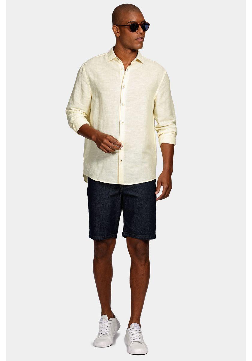 Camisa Aramis Regular Linho Com Algodão f Amarelo - 2