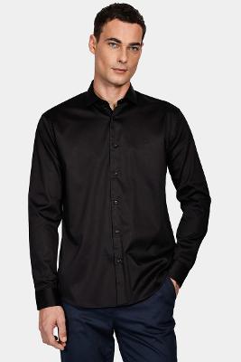 Camisa Aramis Slim Cetim Stretch Preto