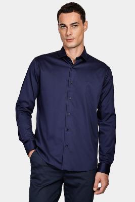 Camisa Aramis Slim Cetim Stretch Marinho