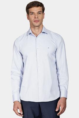 Camisa Aramis Social Regular Tricoline Maquinetada Azul