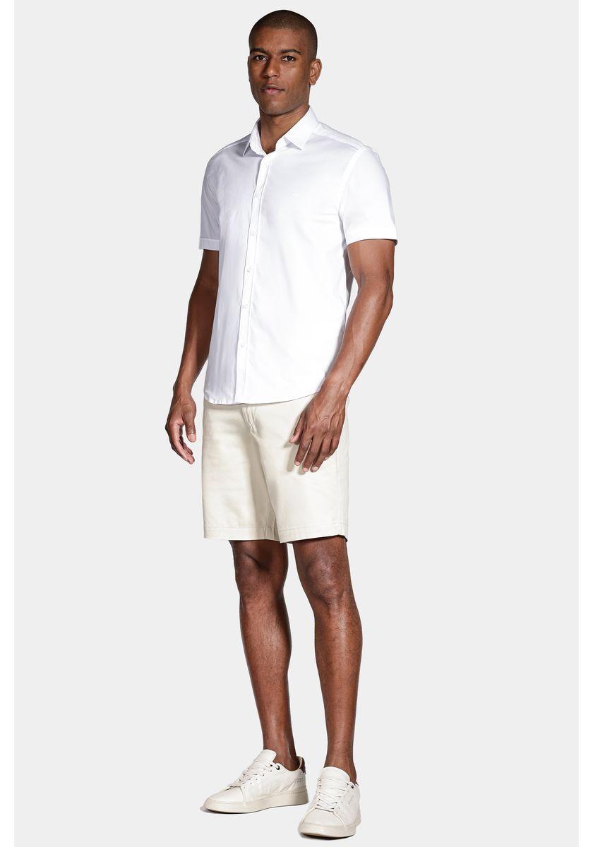 Camisa Aramis Slim Tricoline Stretch Liso Branco - 2