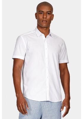 Camisa Aramis Slim Tricoline Stretch Liso Branco