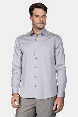 Camisa Aramis Slim Tricoline Lisa Cinza